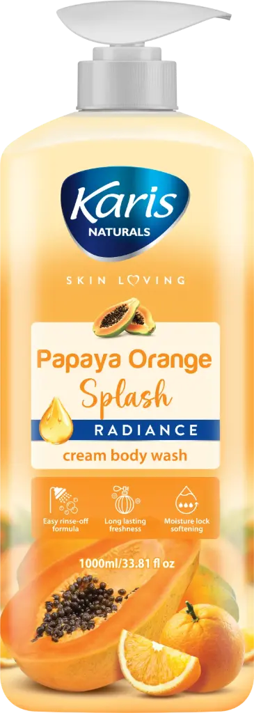 Karis Naturals  Papaya Orange Splash Radiance Cream Body Wash